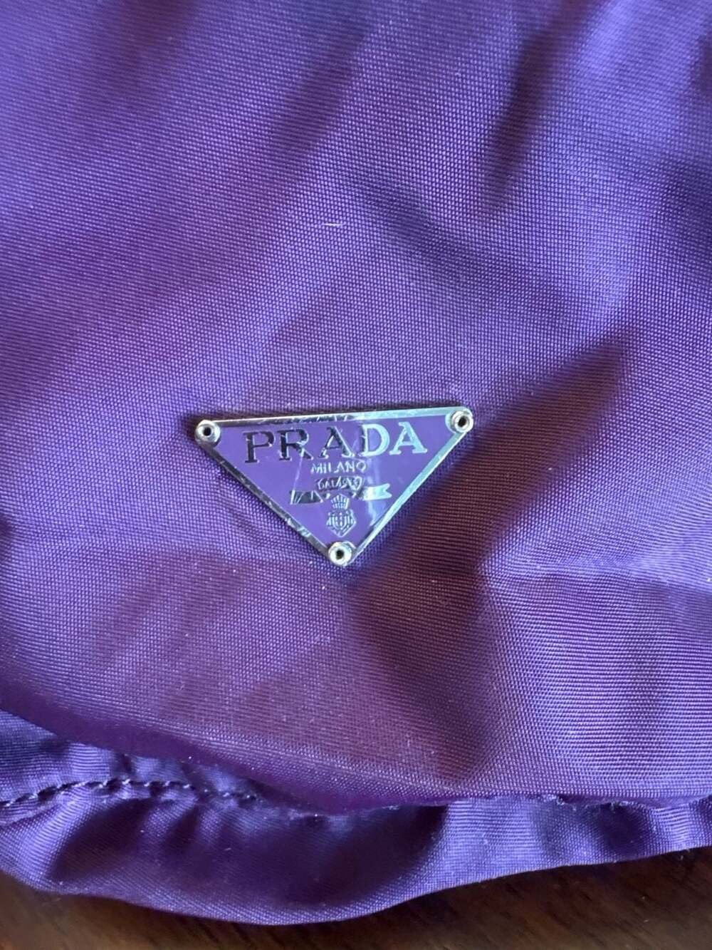 Prada Purple Tessuto Nylon Drawstring Pouch Bucket Bag - Picture 2 of 4